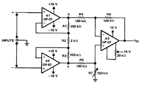 Simple differential amplifier circuit