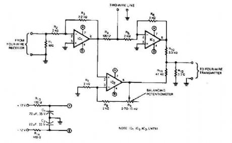 2 to 4 wire audio converter