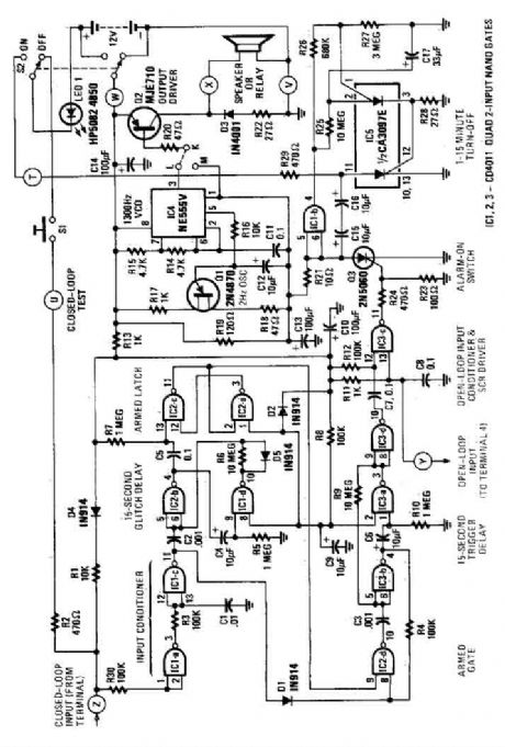 Simple House Alarm circuit Circuit Diagram