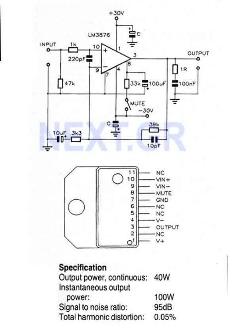 40 Watt Audio power Amplifier LM3876