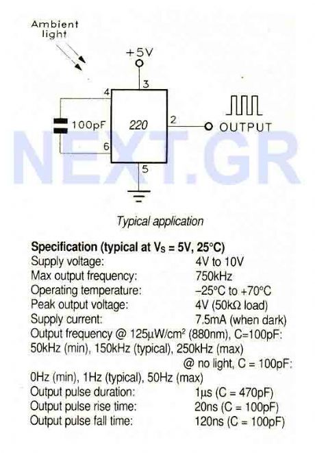 Light to Frequency Converter TSL220