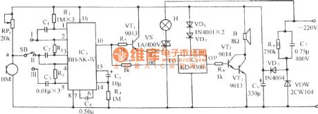 Voice-activated automatic light accompanied music sound circuit using SK-IV