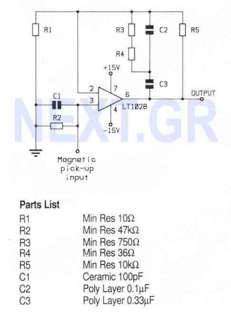 Magnetic Cartridge Preamplifier (LT1028CN8)