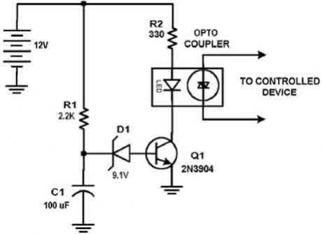Delay circuit with NE555 timer