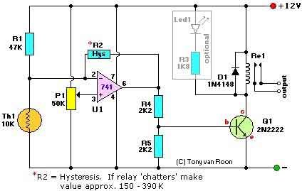 Heat Sensor Circuit using LM741