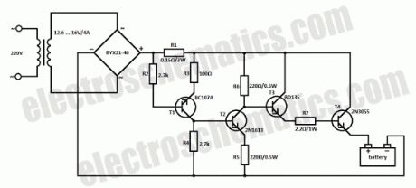 Car Battery Charger with transistors