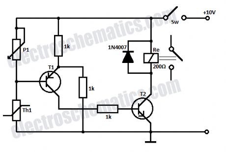 Temperature relay circuit