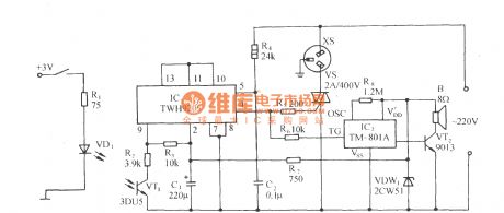 Photocoupling zero-crossing control socket circuit using TWH9205