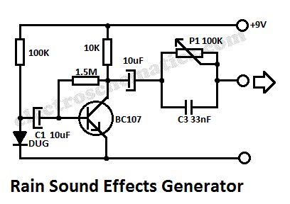 Rain Sound Effects Generator circuit