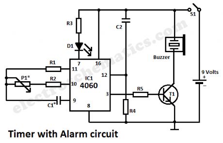 Timer with alarm circuit