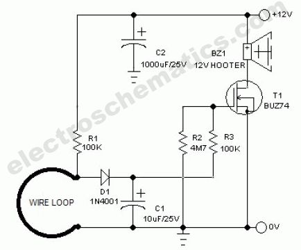 Wire Break Sensor Alarm circuit