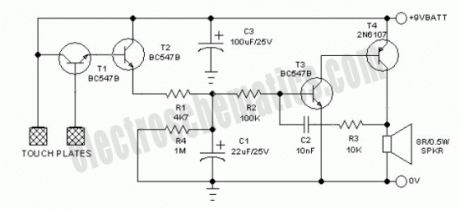 Simple Touch Alarm circuit