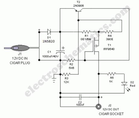 Safe 12V Car Adapter circuit