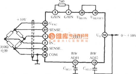 The reducing and cut-off frequency circuit with capacitor( wideband strain signal conditioner 1B31)