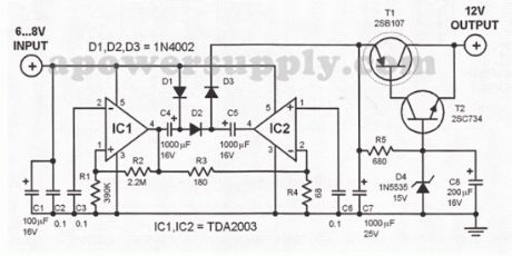 6v to 12v converter circuits