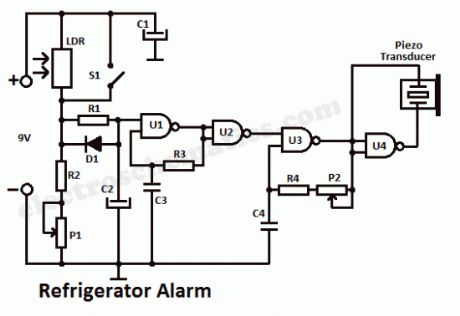 Refrigerator Alarm Circuit