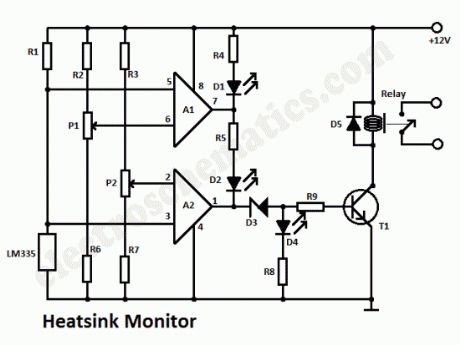 Heatsink temperature monitor circuit