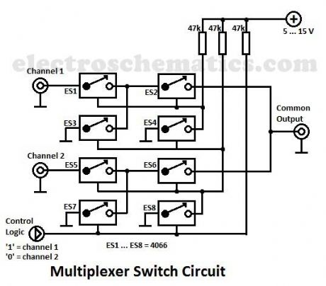 Multiplexer Switch circuit with 4066