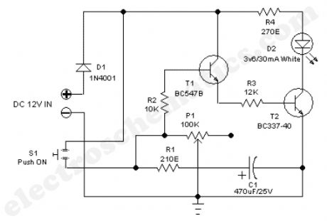 Timer light switch circuit