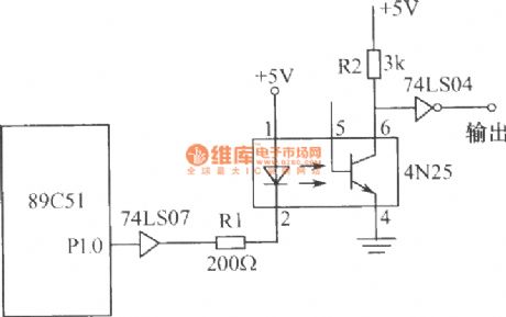 The interface circuit composed of optocoupler