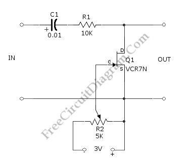 Voltage-Controlled Attenuator (Volume Control) Using FET