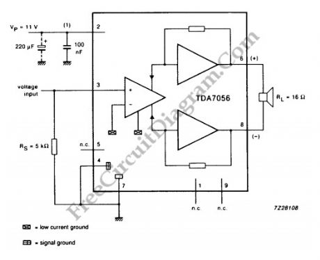 TDA7056 3W BTL Mono Audio Power Amplifier