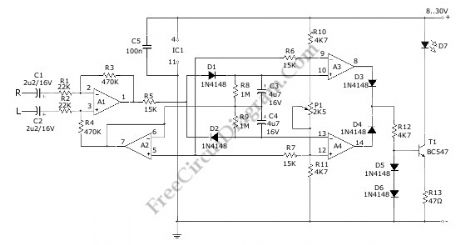 True Stereo Indicator Detects L-R Signal Difference