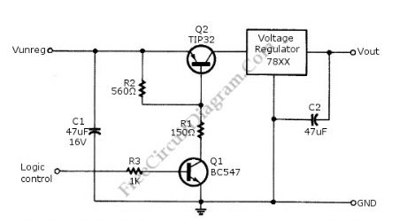 Logic Power Control for 78xx Regulator