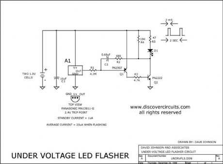 THREE VOLT LOW BATTERY VOLTAGE FLASHER