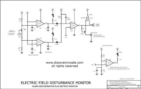 ELECTRIC FIELD DISTURBANCE MONITOR - Alarm Discriminator + Battery Monitor