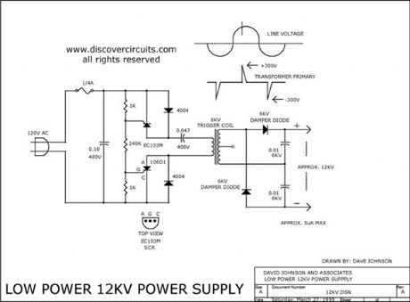 LOW POWER 12,000 VOLT POWER SUPPLY