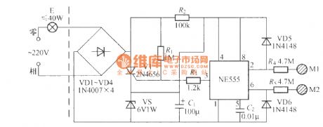 Double-key touching lamp switch circuit (6)