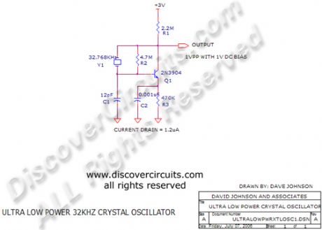 Ultra Low Power 32KHz Crystal Oscillator
