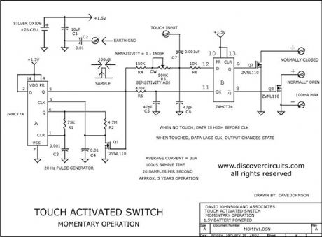 1.5V TOUCH ACTIVATED SWITCH
