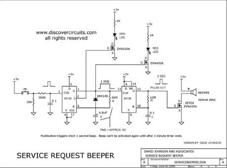 Pushbutton Activated Service Request Beeper