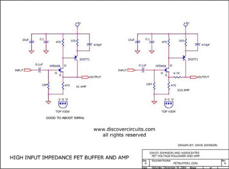 High Impedance JFET Buffers