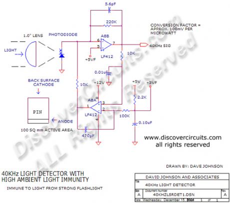 40KHz Light Detector with High Ambient Light Immunity