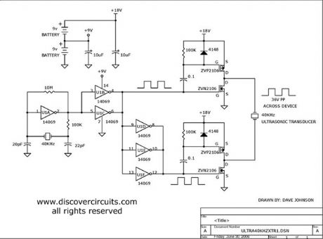 Medium Power 40KHz Ultrasound Transducer Driver
