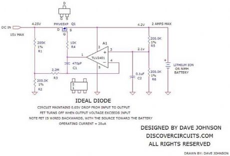 Circuit Forms Ideal Diode Function
