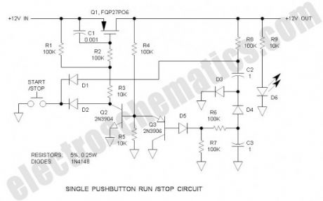 Single Pushbutton Run-Stop Circuit