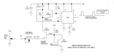 Wide Frequency Range 555 VCO