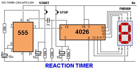 REACTION TIMER GAME Circuit