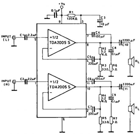 TDA2005 Audio Amplifier Circuits