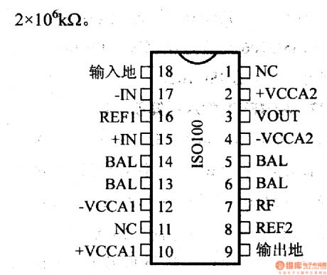 ISO100 broadband isolation amplifier and its pin main characteristics