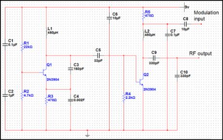 Basic Low Power AM transmitter Circuit