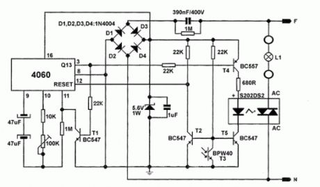 Automatic Light Switch with PhotoTransistor Circuit