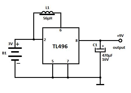 3V to 9V DC Converter Circuit