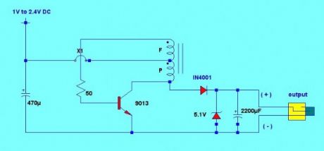 Cell Phone Charger Using 1.5V Battery Circuit