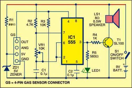 Gas Leak Detector Circuit