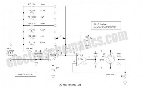 AC/DC Microammeter Circuit